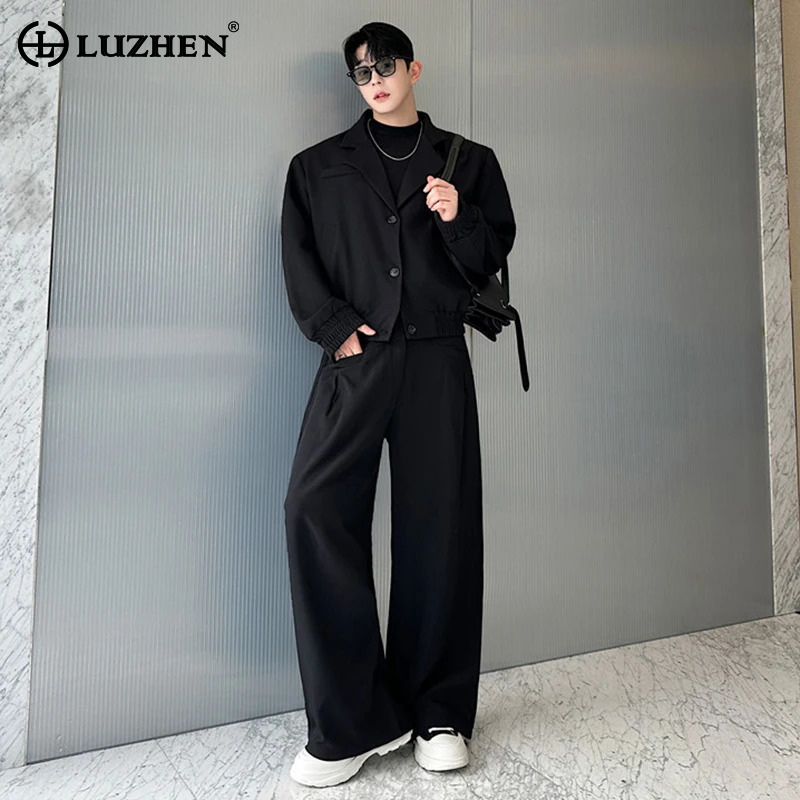 Mens Fashion Blazer - LUZHEN Frühlings-Blazer mit Kragen, Freizeitjacke, Herrenmode