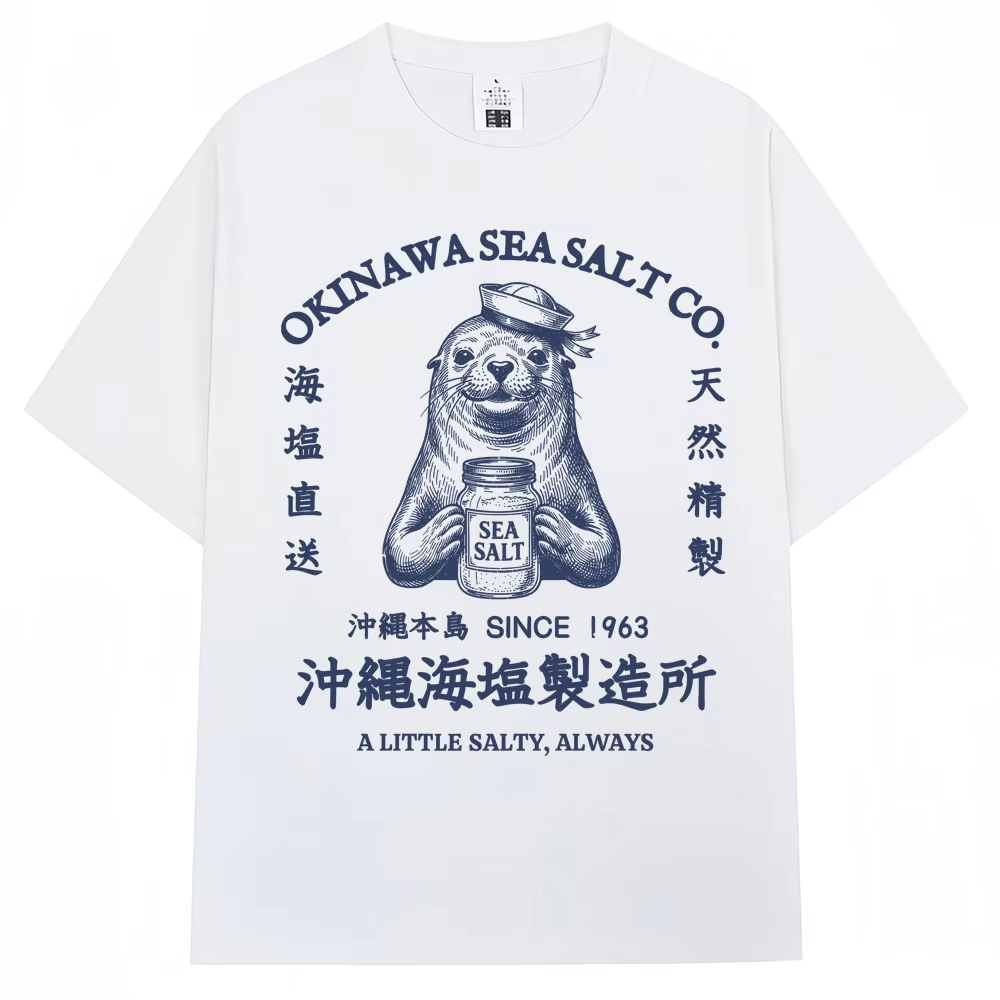 Mens Fashion In The 90S - T-Shirts im japanischen Stil mit Okinawa-Meersalz-