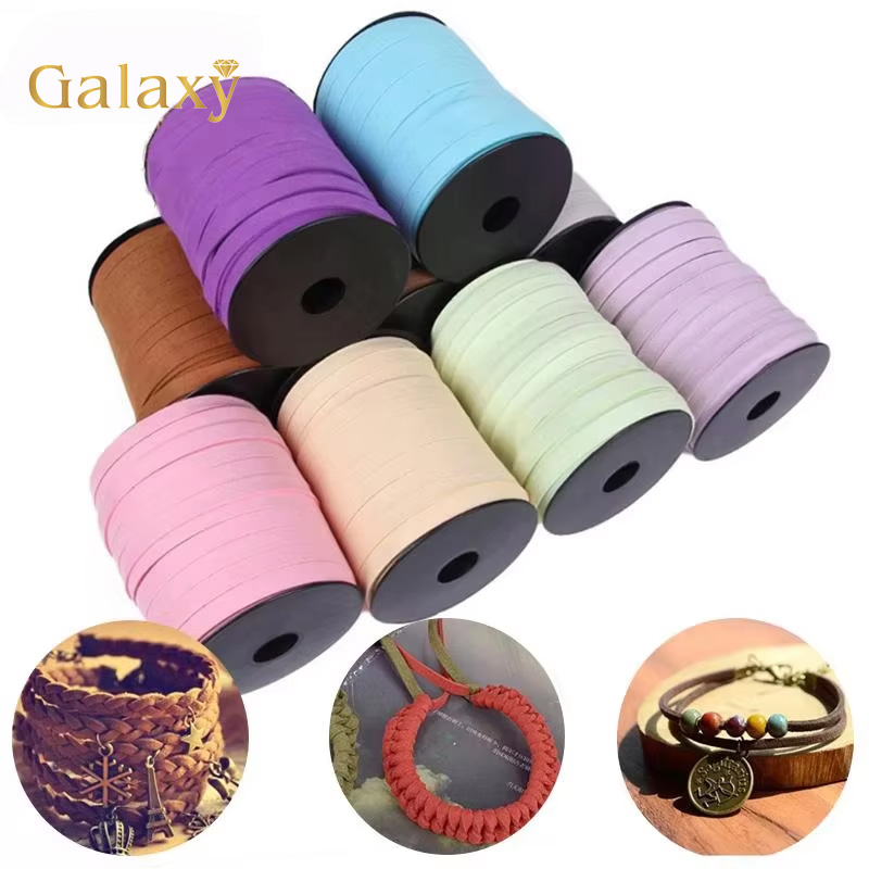 Leather Belt Braided - 10mm 45m/Rolle Koreanische Flache Faux Wildleder