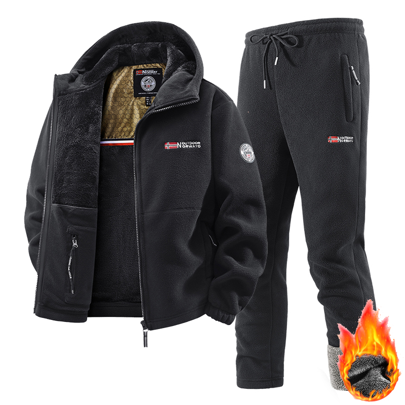 Mens Fashion Zip Up - Neues Winter-Sportbekleidungs-Set für Herren: Retro-Trainingsanzug mit