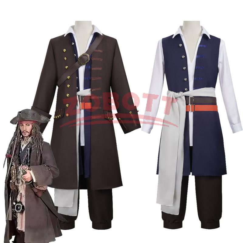 Trench Coat Men - Kapitän Jack Sparrow Cosplay Kostüm Herren