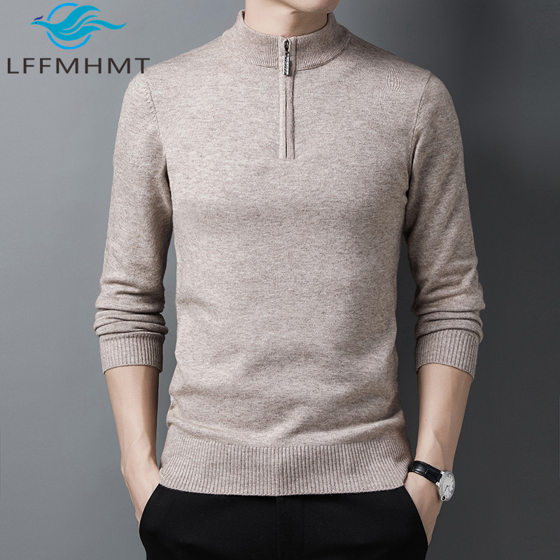 Men'S Fashion Zip Sweater - Herren Halbzipper-Strickpullover Einfarbig Slim Fit Pullover