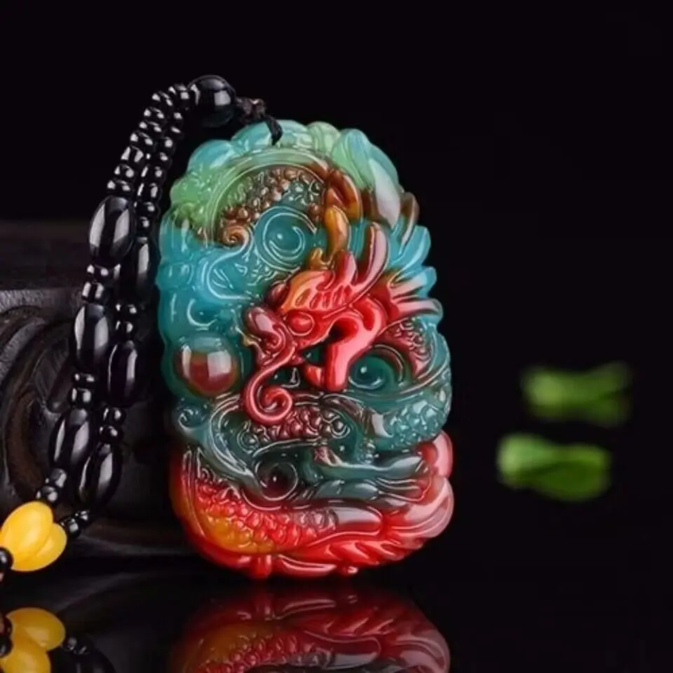 Men'S Fashion Usa - Echter Jade-Drachen-Anhänger, Halskette, Anhänger, Edelsteine, Charm-Geschenk,
