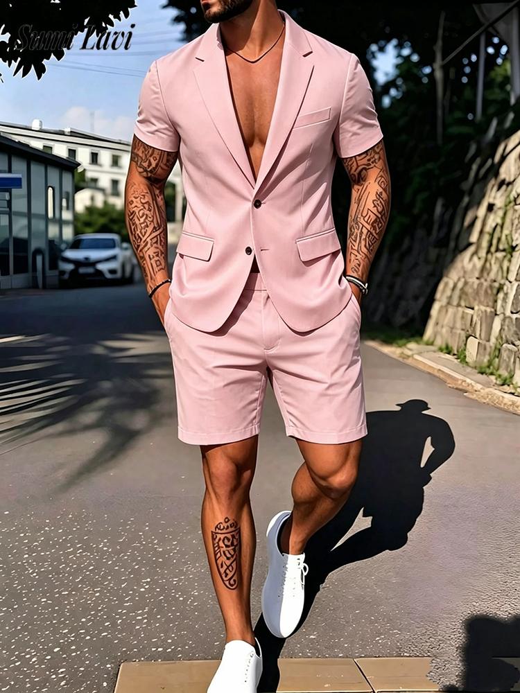 Mens Fashion Blazer - Lässige Herrenanzüge in Uni-Farben, schmal geschnittener
