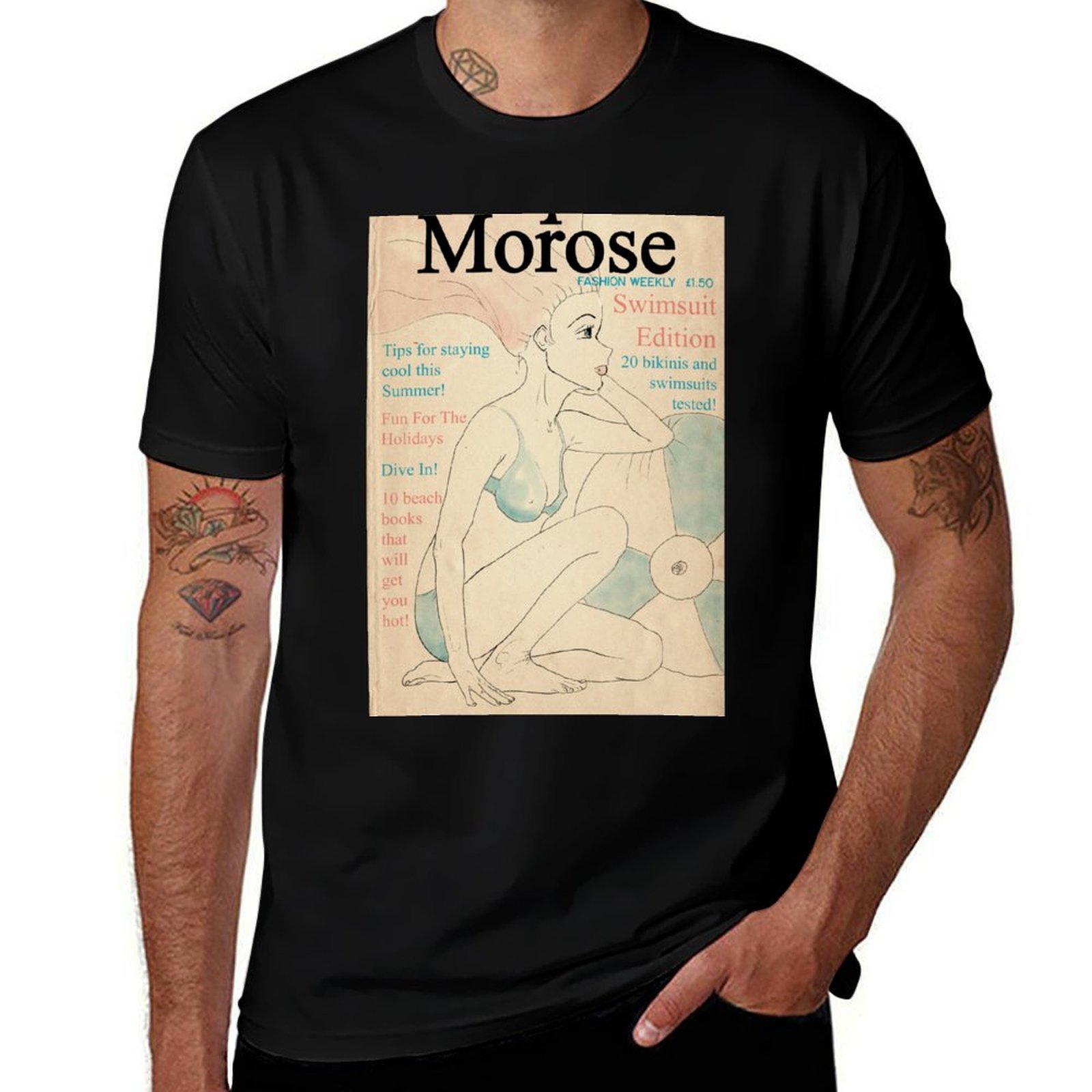Mens Fashion Magazines - Retro/Vintage Fashion Magazine Cover-T-Shirt mit Bikini-