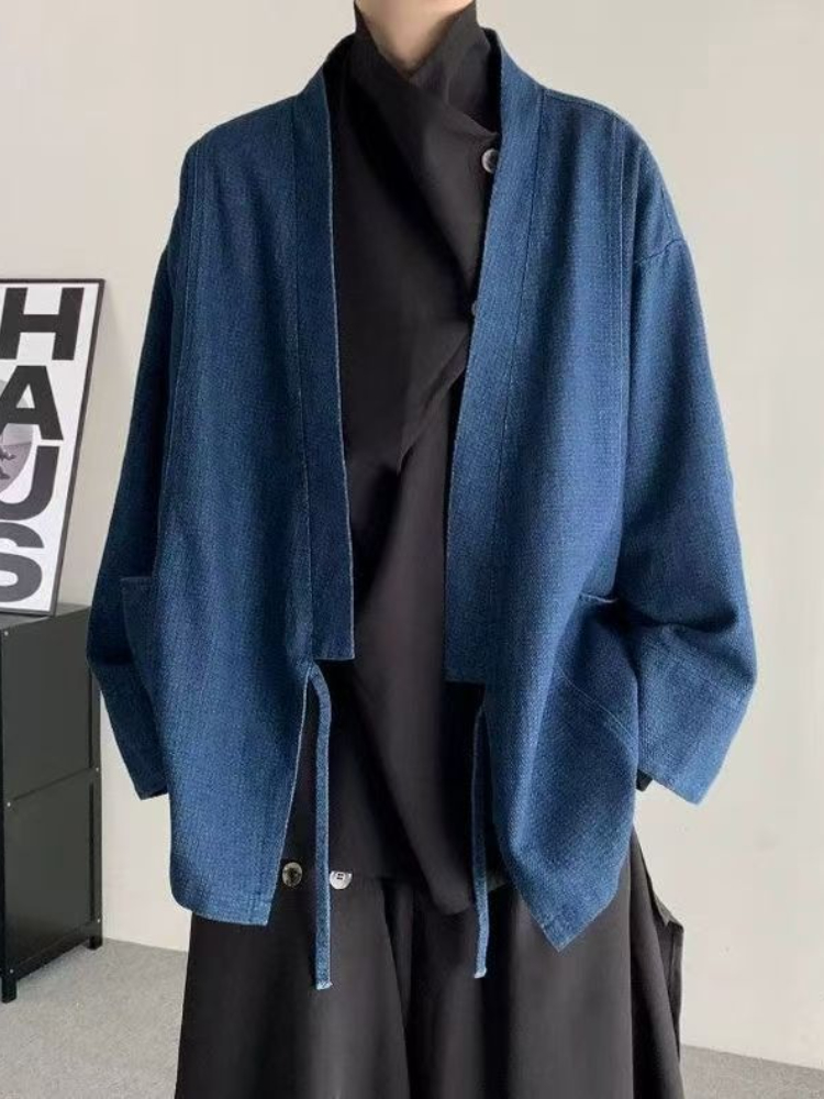 Mens Fashion Jumpers - Vintage japanischen Stil Denim Mantel Männer