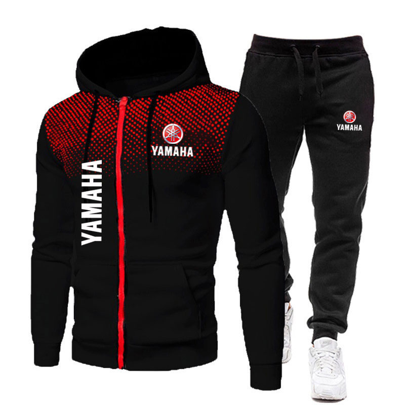 Mens Fashion Zip Up - Yamaha Herren-Sets mit Logo-Print, modisch, lässig,