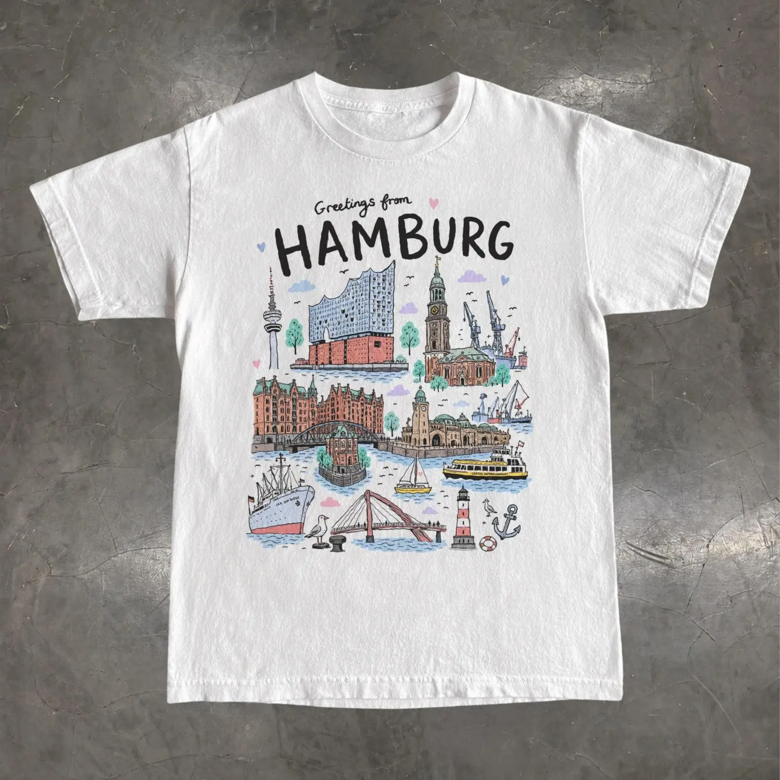 Men'S Fashion Hamburg - Hamburg Deutschland T-Shirt Elbphilharmonie Hafen Reise-Souvenir