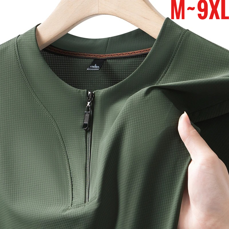Mens Fashion Zip Up - Große Größe 9XL Herren Ice Silk