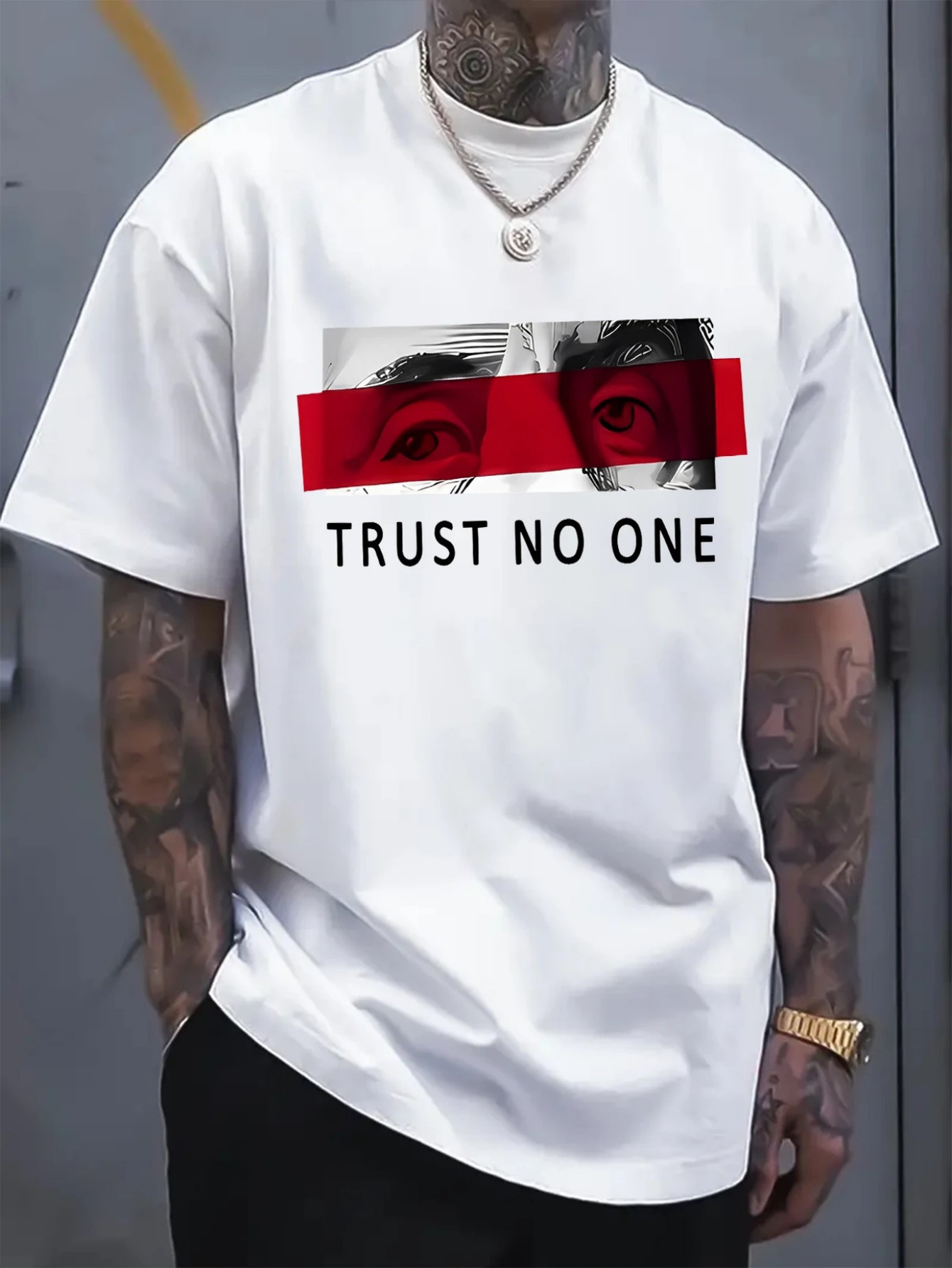 Mens Fashion Combination - Modisch bedrucktes Herren-T-Shirt, einfacher Schnitt unterstreicht