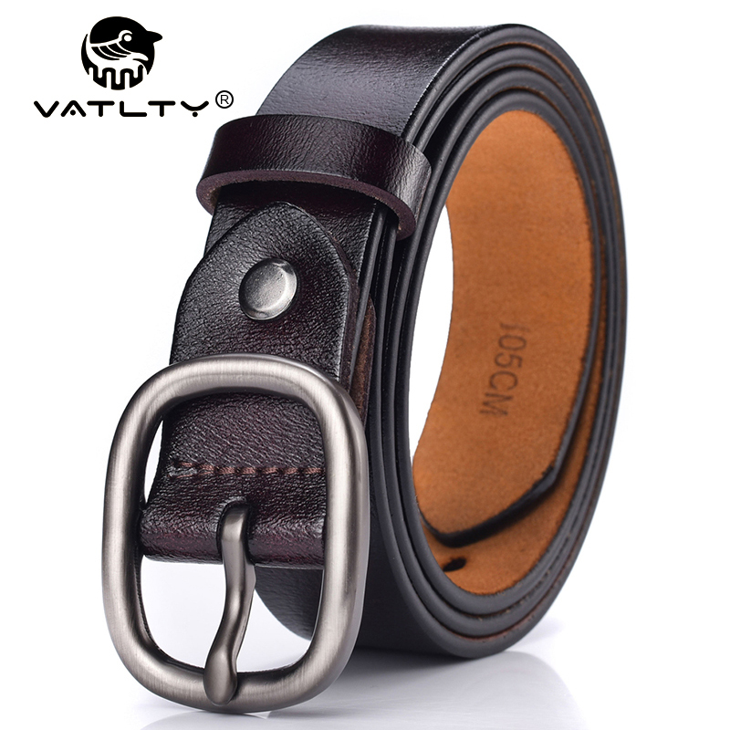 Leather Belt Braided - Vatlty 95cm-115cm Damen Ledergürtel 2,8 cm