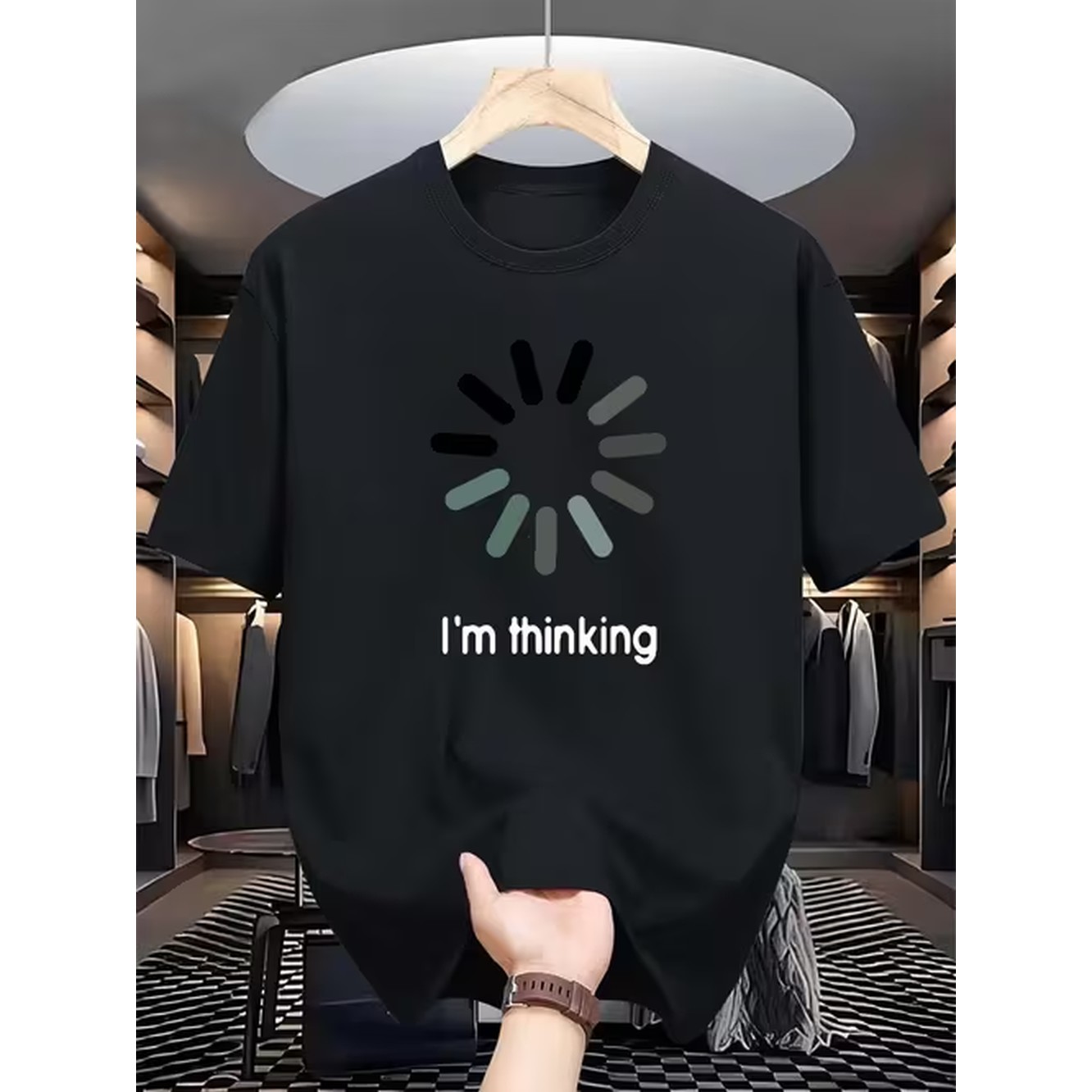 Mens Fashion Combination - Modisch bedrucktes Herren-T-Shirt mit ruhigen, einfarbigen