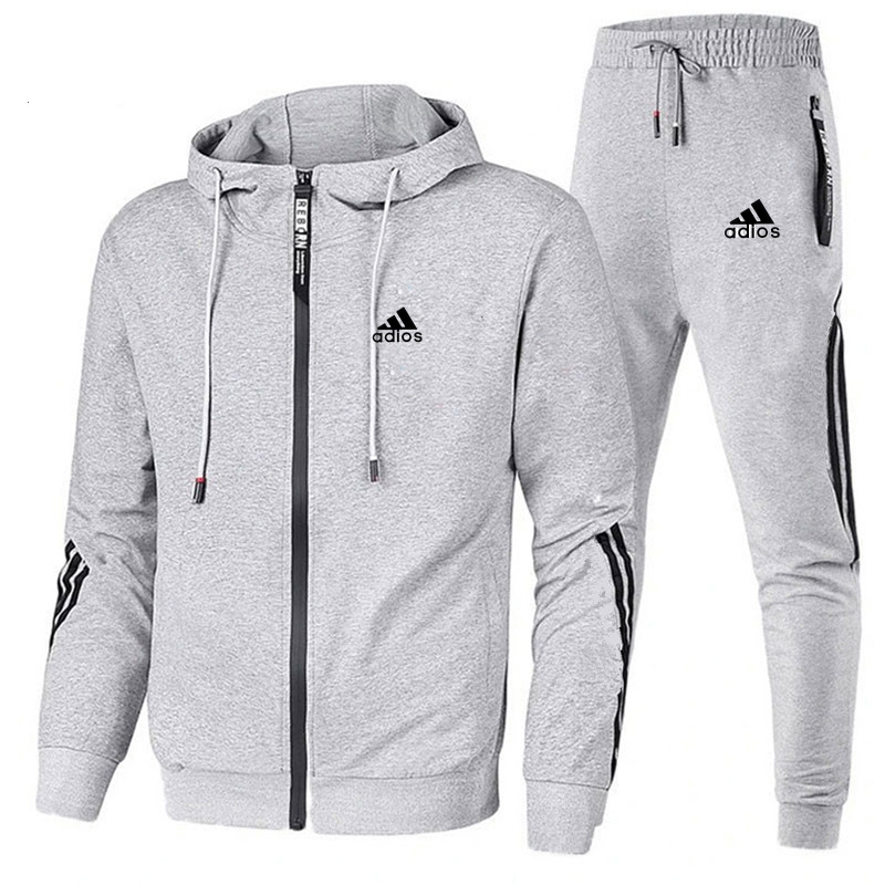 Mens Fashion Zip Up - Frühling Herbst Herren Trainingsanzüge Sets Langarm-Hoodie+Jogginghose