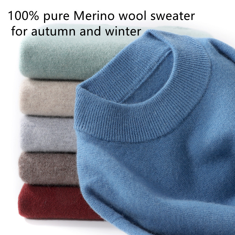 Mens Fashion Jumpers - Herren-Pullover aus 100 % reiner Merinowolle,