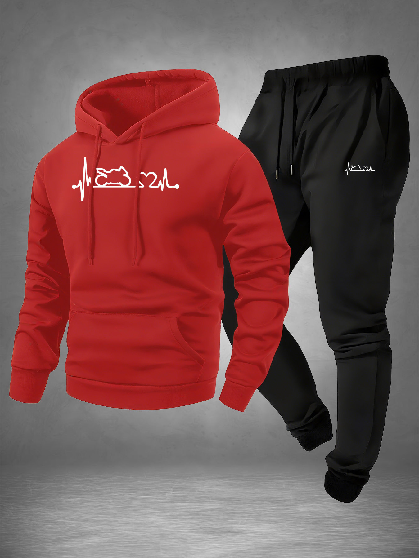 Herren 2-teiliger Motorrad-Her – Streetwear Hoodie Bewertung und Preis