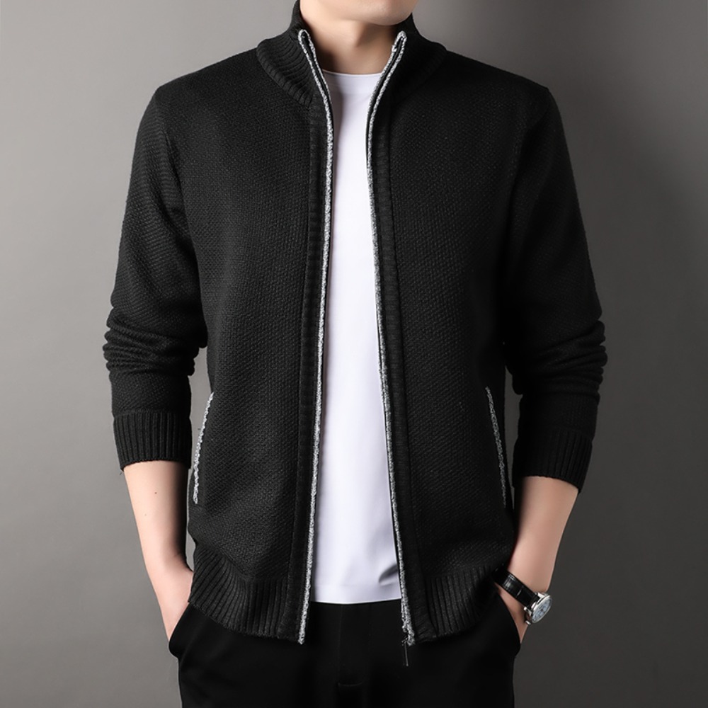 Männer Stehkragen Stricken Pul – Men'S Fashion Zip Sweater Bewertung und Preis
