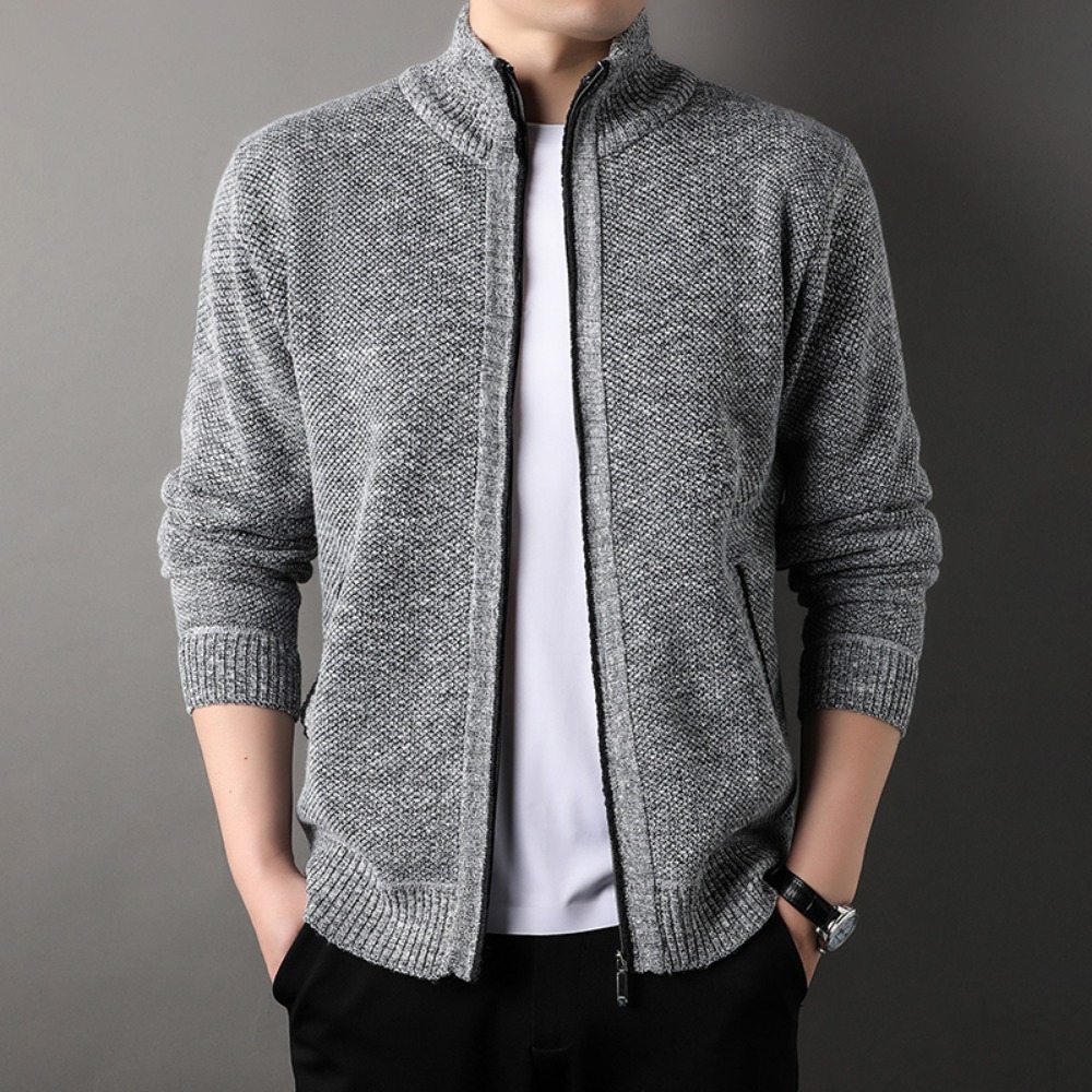 Männer Stehkragen Stricken Pul – Men'S Fashion Zip Sweater Bewertung und Preis