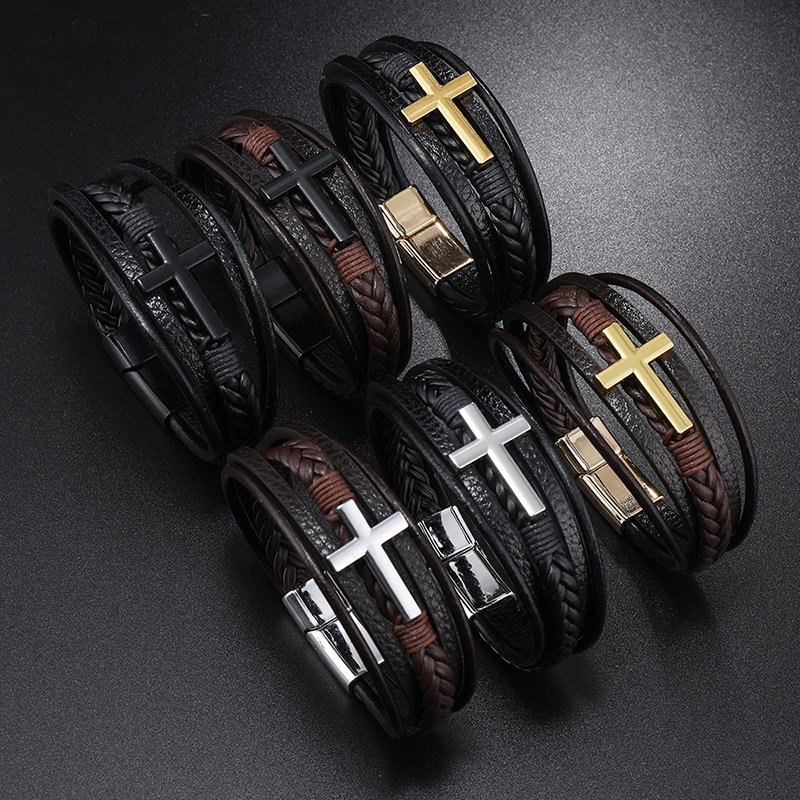 Männer Leder Kreuz Armband Neu – Mens Fashion Combination Bewertung und Preis