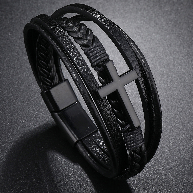 Männer Leder Kreuz Armband Neu – Mens Fashion Combination Bewertung und Preis