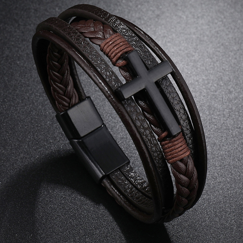 Männer Leder Kreuz Armband Neu – Mens Fashion Combination Bewertung und Preis