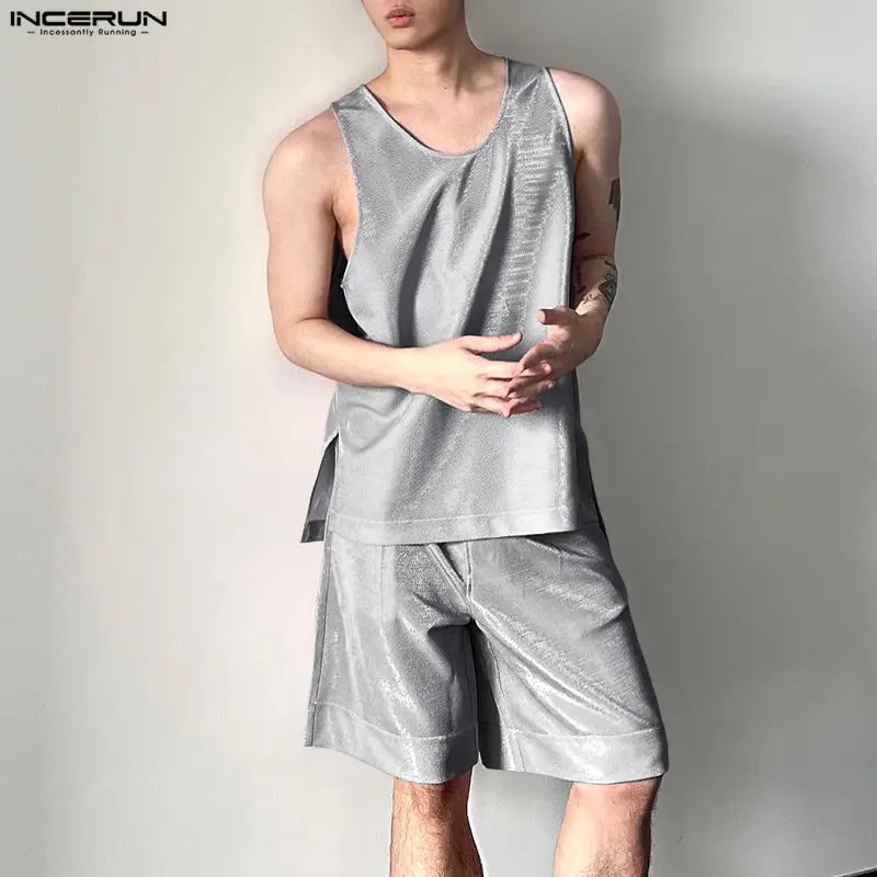 INCERUN Herren-Sets, glänzend, – Men'S Fashion Usa Bewertung und Preis