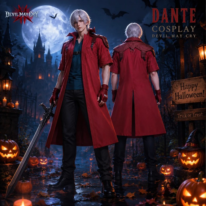 Devil May Cry DMC5 Dante Cospl – Trench Coat Men Bewertung und Preis
