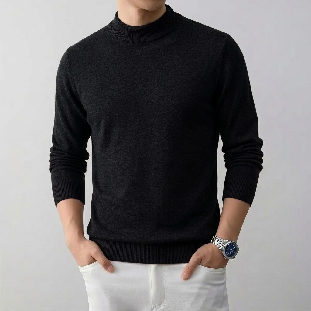Herren Einfarbiger Hochelastis – Mens Fashion Jumpers Bewertung und Preis