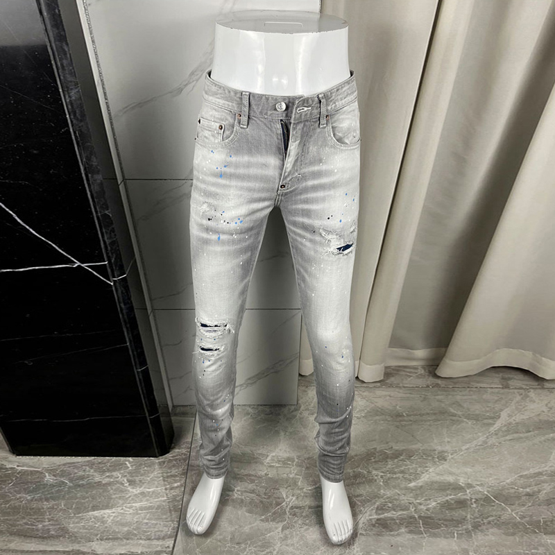 Y2K Designer Mode Neue Herren- – Men'S Fashion Grey Jeans Bewertung und Preis