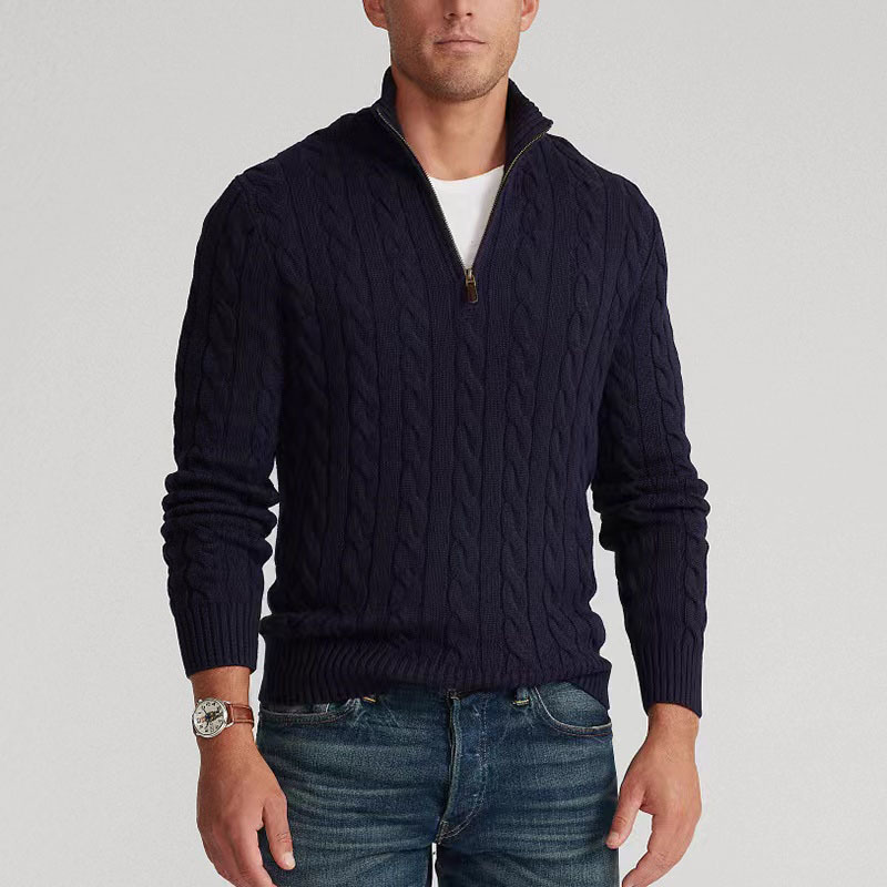 Mock Neck Gestrickte Pullover  – Men'S Fashion Zip Sweater Bewertung und Preis