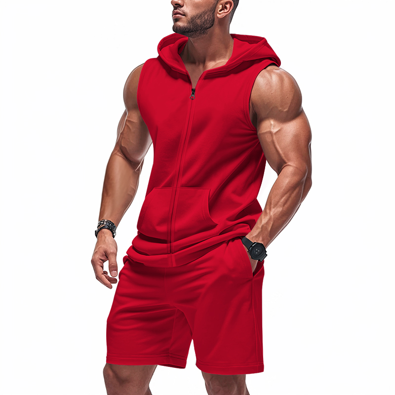 Herrenanzug Ärmelloses Hoodie- – Mens Fashion Zip Up Bewertung und Preis