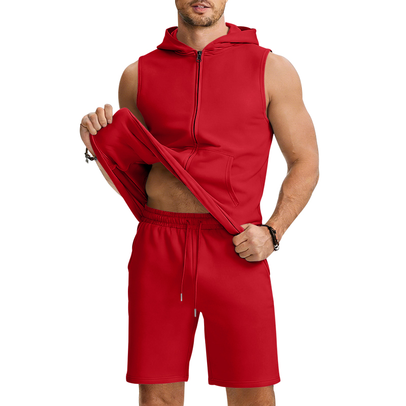Herrenanzug Ärmelloses Hoodie- – Mens Fashion Zip Up Bewertung und Preis