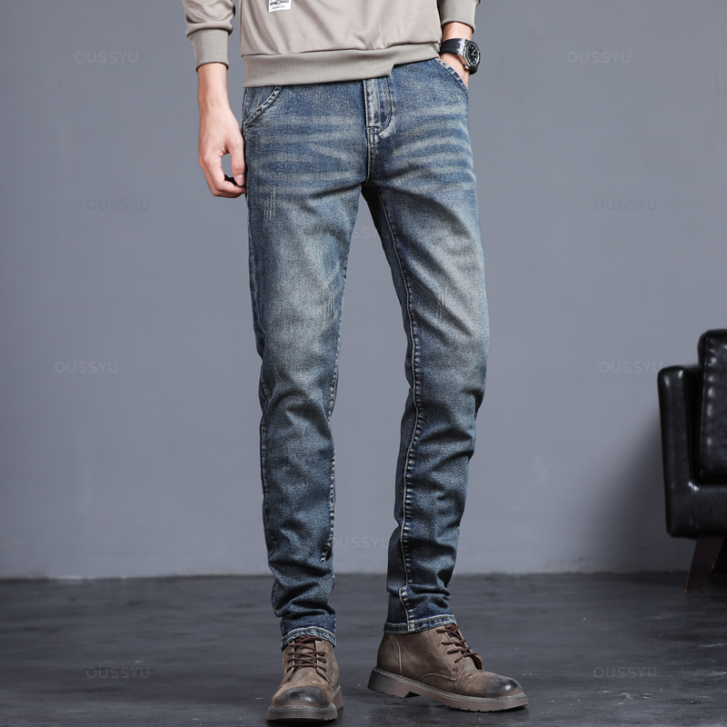 Frühling Herbst männer Klassis – Men'S Fashion Grey Jeans Bewertung und Preis