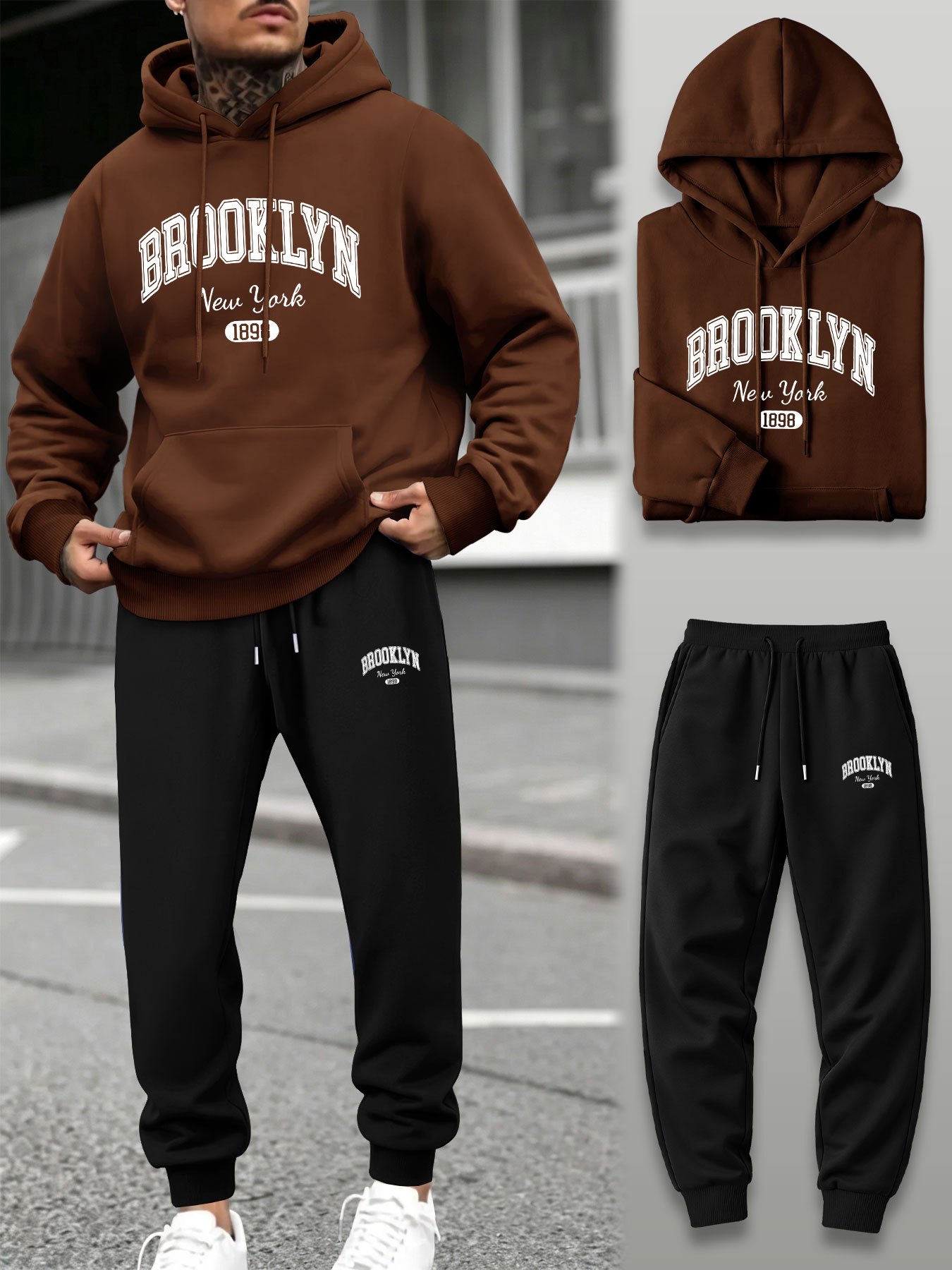 Herren 2-Teiliger Trainingsanz – Streetwear Hoodie Bewertung und Preis